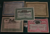 1589 _ (5) Different Stock Certificates dating back as far as 1906 & including 100 Shares of 