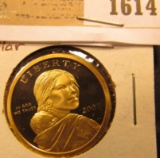1614 _ 2007 S Proof 68 Native American Indian 'Golden' Dollar.