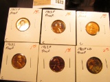 1622 _ 1960 P Large Date, 61 P, 62 P, 63 P 64 P, & 68 S U.S. Proof Lincoln Cents.