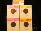 1628 _ 1909 P, 27D, S, & 28D Lincoln Cents, all Grading EF.