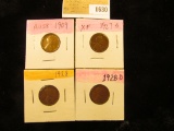 1630 _ 1909 P, 27S, 28P & D Lincoln Cents, all Grading EF.