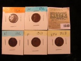 1640 _ 1910P, 11P, 12P, 23P, & 28P Lincoln Cents, Fine to AU.