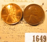 1649 _ Pair of 1931 D Lincoln Cents, One Brown Uncirculated, and other cleaned Bright AU..