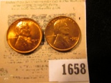 1658 _ Pair of 1929 D Lincoln Cents, both Brilliant Red Uncirculated.