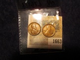 1663 _ Pair of 1927 P Lincoln Cents, both Brown Almost Uncirculated.