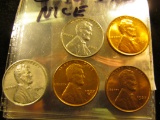 1693 _ 1935P, 37P, S, & (2) 43P Gem BU Lincoln Cents.