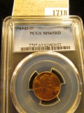 1718 _ 1942 D Lincoln Cent, PCGS slabbed MS65RD