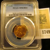 1749 _ 1936 P Lincoln Cent, PCGS slabbed MS64RD