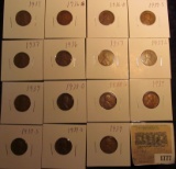 1777 _ 1936P, D, S, (3) 37P, S, 38D, S, (3) 39P, & (3) 39S Wheat Cents, most are VG to F. All carded
