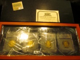 1821 _ First Commemorative Mint Hard Wood Cased Set of slabbed Presidential Dollars. Includes 2007 S