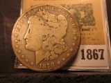 1867 _ 1879 New Orleans Mint Silver Morgan Dollar.