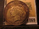 1869 _ 1922 P U.S. Peace Silver Dollar.