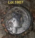 1907 _ Hellenistic Period Greek Portrait Coin. An interesting coin from ca. 400-300 B.C. which depic