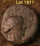 1911 _ THYATEIRA in LYDIA 200BC, Ancient Greek Coin, Greek Female Bust on obverse and APOLLO AXE on
