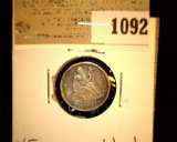 1092 _ 1873 With Arrows Seated Liberty Dime, VF, scratched.