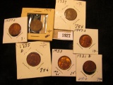 1927 _ 1909 P EF, 31D VF, 37P VG, 37S AU, 47S BU, 53P BU, & 55D AU Lincoln Head Cents.