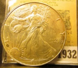 1932 _ 1996 American Eagle .999 Fine Silver Dollar, slight toning. One Ounce .999 Fine Silver. Scarc