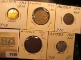 1938 _ (5) Austria Coins dating from 1861 to 1966 and includes a Proof.