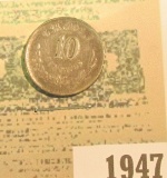 1947 _ 1894 Go Mexico Silver Ten Centavos, VF.
