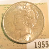 1955 _ 1923 P U.S. Peace Silver Dollar. AU-Unc.