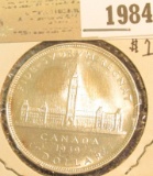 1984 _ 1939 Canada Parliamentary Silver Dollar, AU-BU.