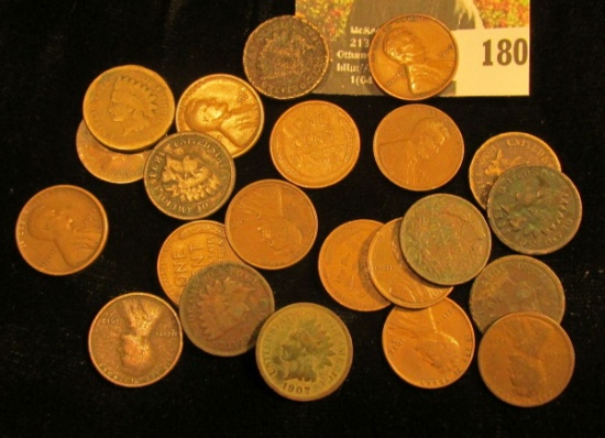 (23) Mixed Date Indian Head & Wheat Cents.