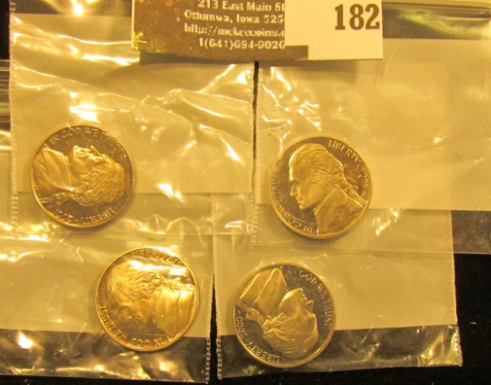 1998 S, 2000 S, 2001 S, & 2002 S Proof Jefferson Nickels.