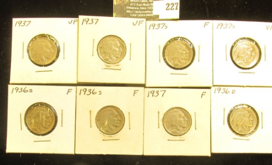 1936D, (2) 36S, (3) 37P, & (2) 37S Buffalo Nickels. All slightly nicer grades.