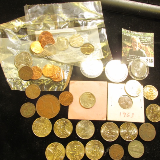 Approximately 38 Coins including Coins from Littleton Coin Company and even an 1865 U.S. Two Cent pi