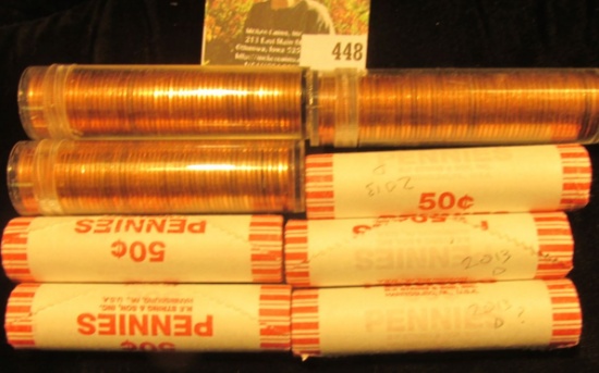 5 bank wrapped rolls of BU 2013 D Lincoln Cents & 3 more in Plastic Tubes.