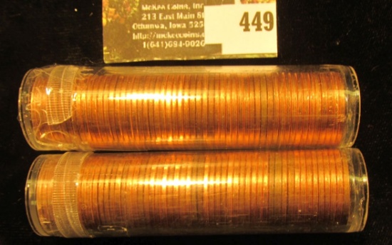 BU Roll 2007 D and 2014 D Lincoln Cents in Plastic Tubes.