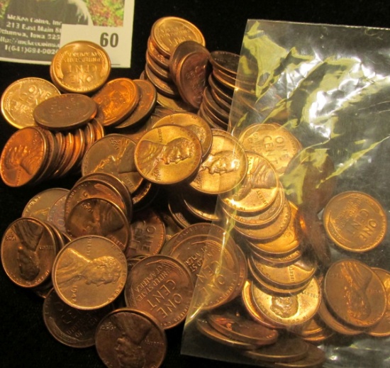Group of High Grade U.S. Wheat Cents exhibiting lots of luster. I didn't have time to check the date