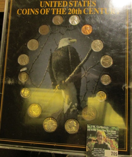"United States Coins of the 20th Century" Includes 4 Cents including an Indian Head, 4 Nickels inclu