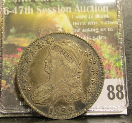 1822 Capped Bust Half Dollar with lettered Edge, EF.