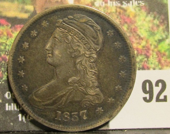 1837 Capped Bust Half Dollar, Reeded Edge, Reverse "50 Cents", EF.