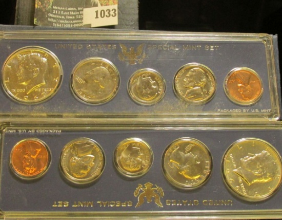 1033 . 1966 and 1967 special mint sets.  The half dollars in these