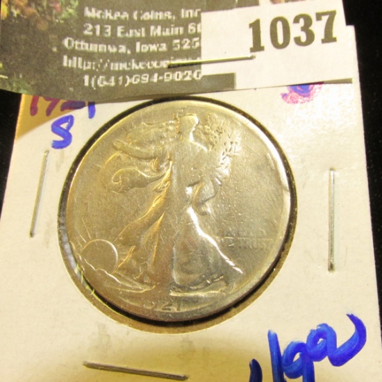 1037 . 1921-S Walking Liberty half dollar
