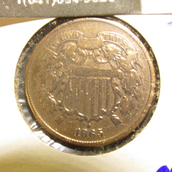 1005 . 1865 Two Cent Piece