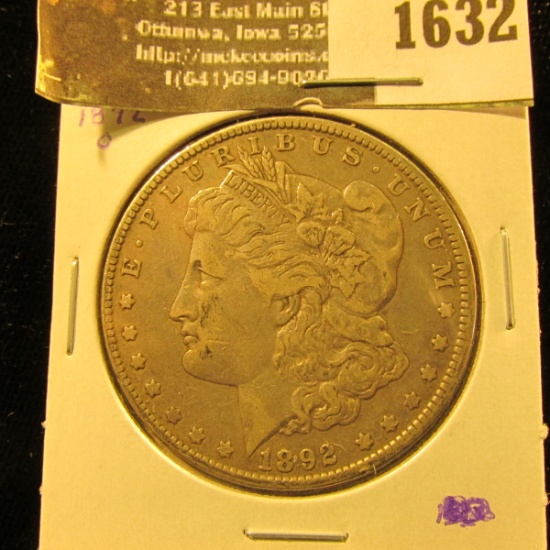 1632 . 1892 O U.S. Silver Morgan Dollar.