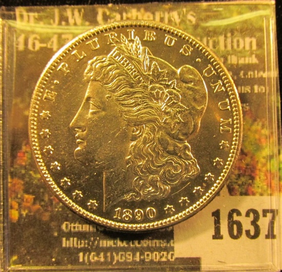 1637 . 1890 S U.S. Silver Morgan Dollar Semi-Prooflike.