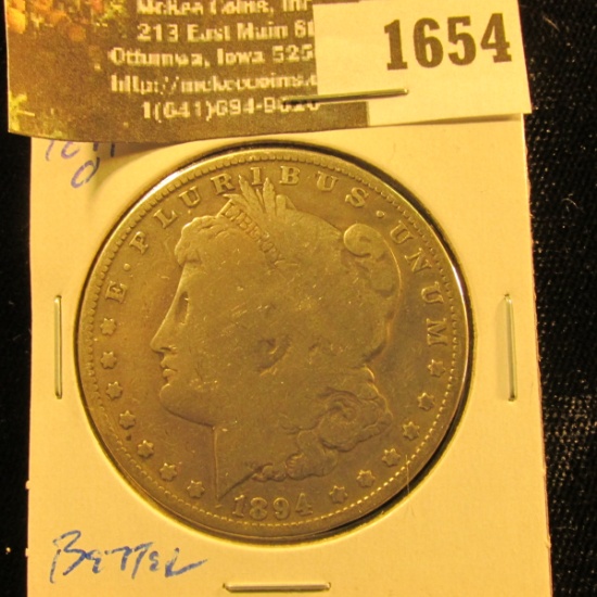 1654 . 1894 O U.S. Silver Morgan Dollar. Key date.