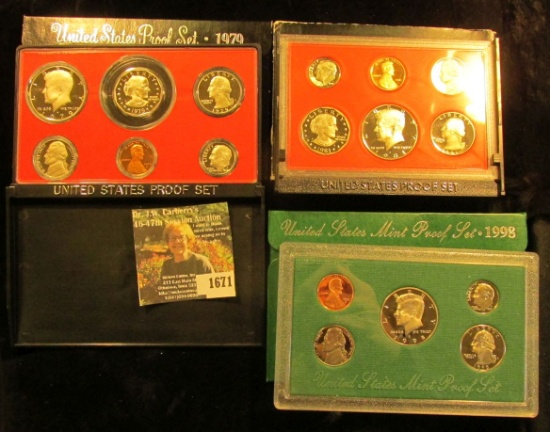 1671 . 1979 S, 81 S, & 98 S U.S. Proof Sets, original as issued.