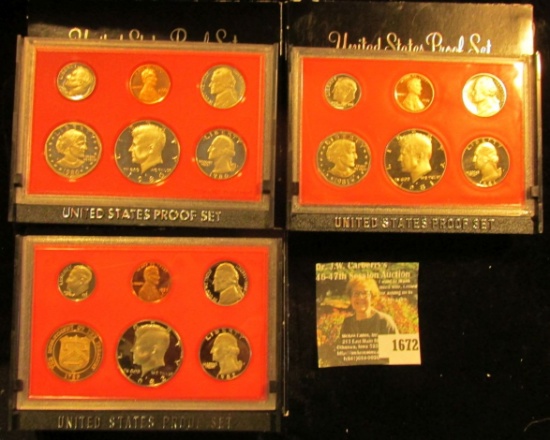 1672 . 1980 S, 81 S, & 82 S U.S. Proof Sets, original as issued.