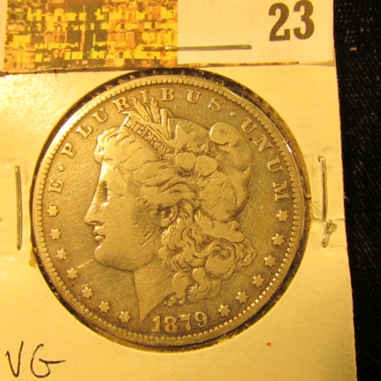 1879 S Morgan Silver Dollar, VG.