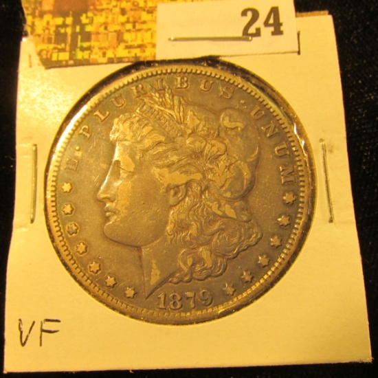 1879 CC Morgan Silver Dollar, VF.