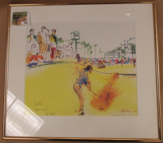 "Golfers", signed by Leroy Newman, matted, framed Water color Print. 15" x 17". #21/27 Masters Beck.