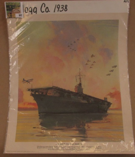 14" x 16" unframed Poster from 1938 Kellogg Company of Battle Creek, Michigan depicting "Aircraft Ca