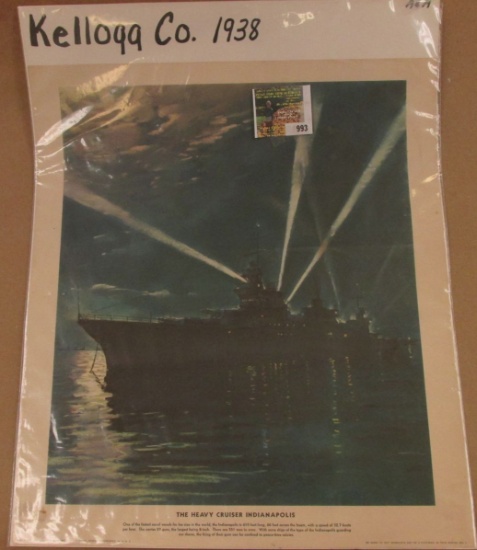 14" x 16" unframed Poster from 1938 Kellogg Company of Battle Creek, Michigan depicting "The Heavy C
