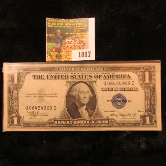 1017 .   Series 1935A $1 Silver Certificate, AU.