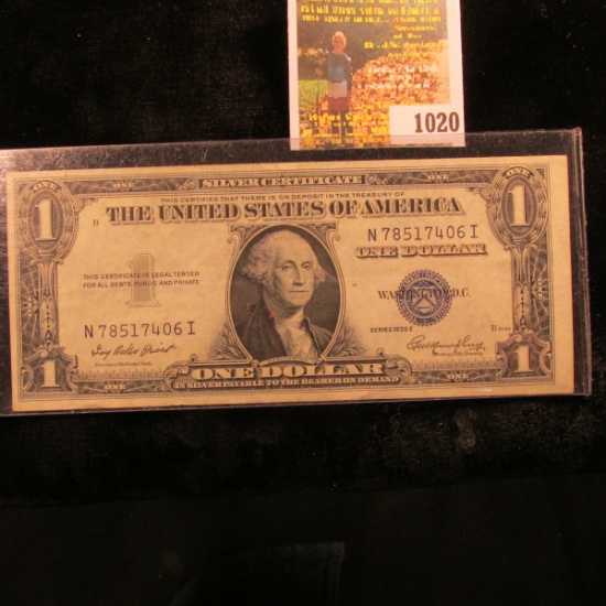 1020 .   Series 1935E $1 Silver Certificate, EF.